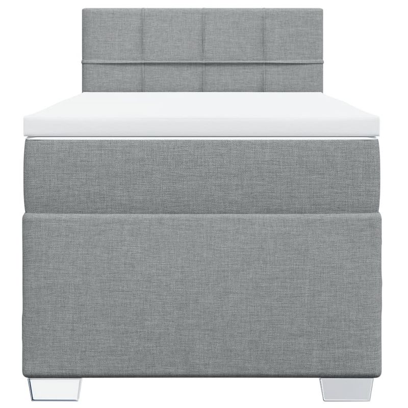 Casa si Gradina - Mobilier - Paturi si accesorii - Paturi - Pat continental cu saltea, gri deschis, 80x200 cm, textil - Infinity.ro