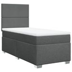 Casa si Gradina - Mobilier - Paturi si accesorii - Paturi - Pat box spring cu saltea, gri inchis, 80x200 cm, textil - Infinity.ro
