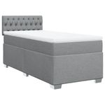 Casa si Gradina - Mobilier - Paturi si accesorii - Paturi - Pat box spring cu saltea, gri deschis, 100x200 cm, textil - Infinity.ro