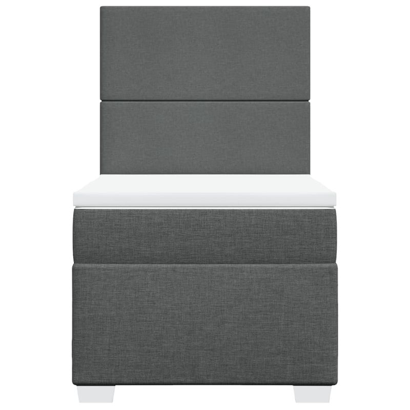 Casa si Gradina - Mobilier - Paturi si accesorii - Paturi - Pat box spring cu saltea, gri inchis, 80x200 cm, textil - Infinity.ro