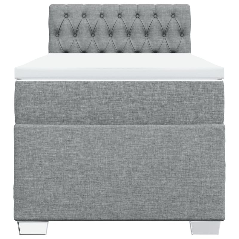 Casa si Gradina - Mobilier - Paturi si accesorii - Paturi - Pat box spring cu saltea, gri deschis, 100x200 cm, textil - Infinity.ro