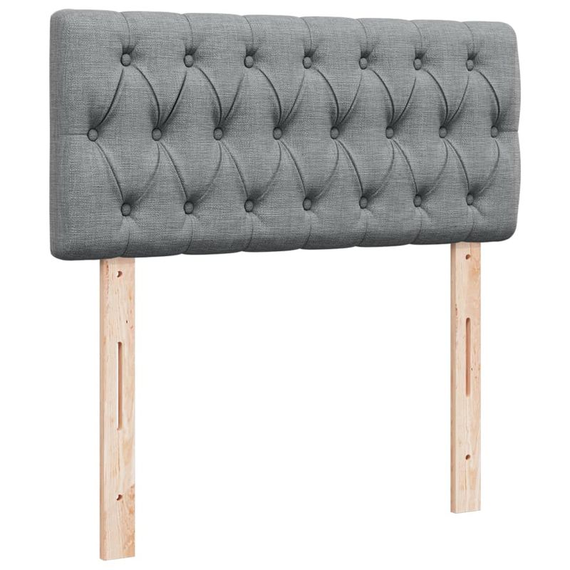 Casa si Gradina - Mobilier - Paturi si accesorii - Paturi - Pat box spring cu saltea, gri deschis, 100x200 cm, textil - Infinity.ro