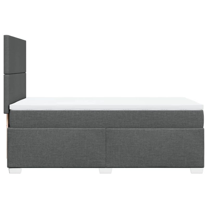 Casa si Gradina - Mobilier - Paturi si accesorii - Paturi - Pat box spring cu saltea, gri inchis, 80x200 cm, textil - Infinity.ro