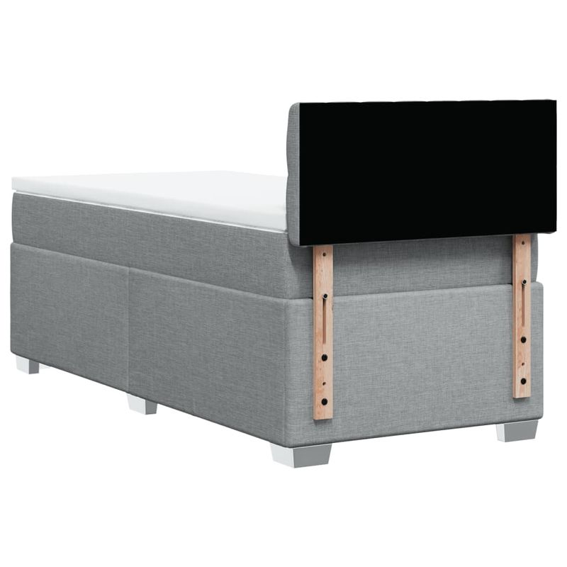 Casa si Gradina - Mobilier - Paturi si accesorii - Paturi - Pat box spring cu saltea, gri deschis, 100x200 cm, textil - Infinity.ro