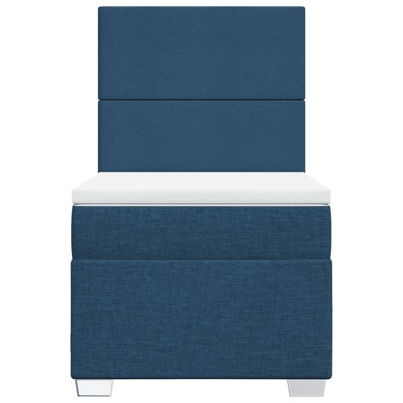 Casa si Gradina - Mobilier - Paturi si accesorii - Paturi - Pat box spring cu saltea, albastru, 90x190 cm, textil - Infinity.ro