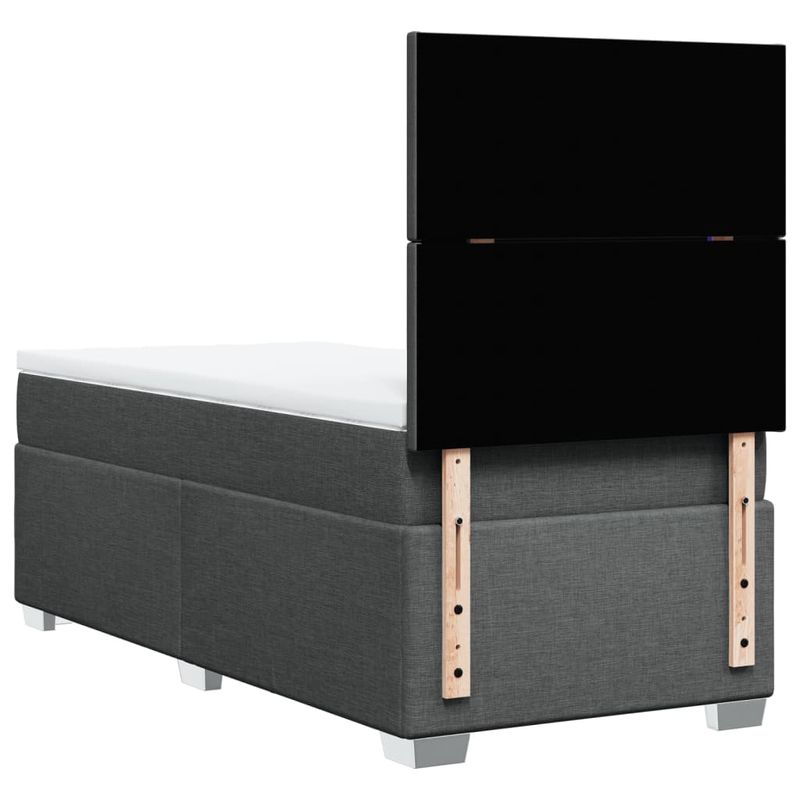 Casa si Gradina - Mobilier - Paturi si accesorii - Paturi - Pat box spring cu saltea, gri inchis, 80x200 cm, textil - Infinity.ro