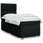 Casa si Gradina - Mobilier - Paturi si accesorii - Paturi - Pat box spring cu saltea, negru, 90x200 cm, textil - Infinity.ro