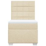 Casa si Gradina - Mobilier - Paturi si accesorii - Paturi - Pat box spring cu saltea, crem, 100x200 cm, textil - Infinity.ro