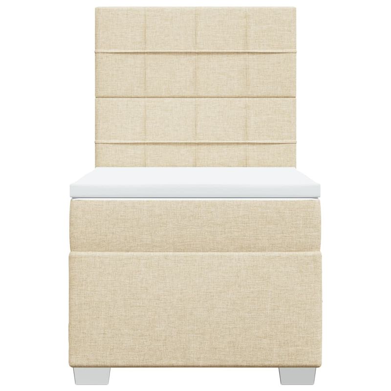 Casa si Gradina - Mobilier - Paturi si accesorii - Paturi - Pat box spring cu saltea, crem, 100x200 cm, textil - Infinity.ro