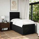 Casa si Gradina - Mobilier - Paturi si accesorii - Paturi - Pat box spring cu saltea, negru, 90x200 cm, textil - Infinity.ro