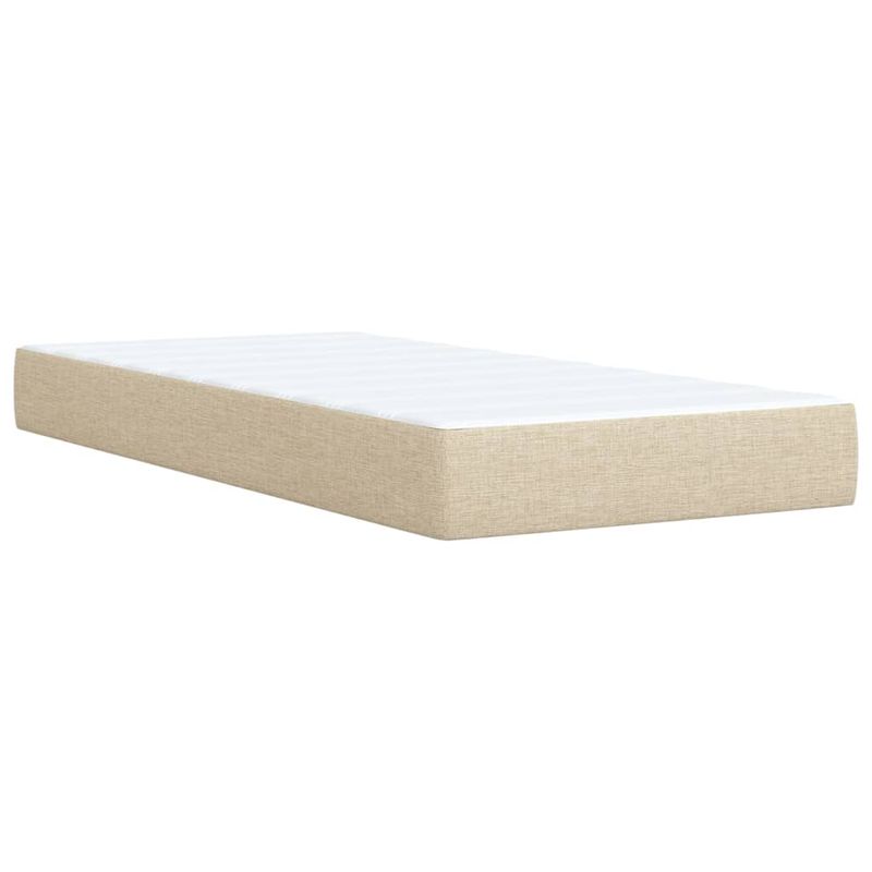 Casa si Gradina - Mobilier - Paturi si accesorii - Paturi - Pat box spring cu saltea, crem, 100x200 cm, textil - Infinity.ro