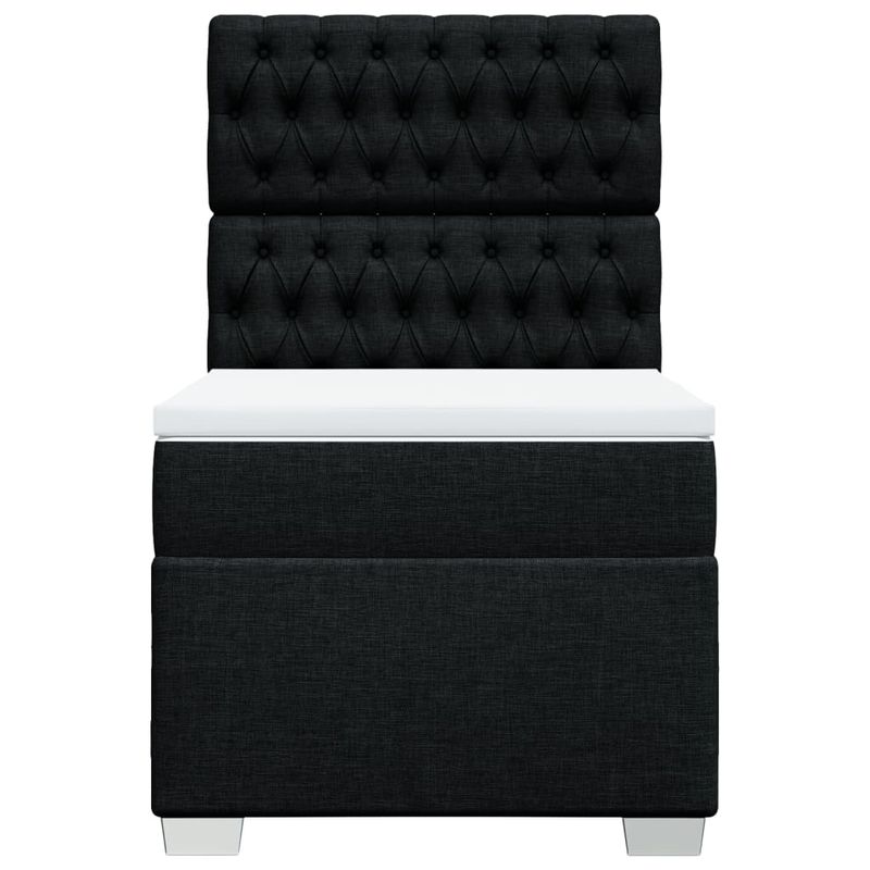 Casa si Gradina - Mobilier - Paturi si accesorii - Paturi - Pat box spring cu saltea, negru, 90x200 cm, textil - Infinity.ro