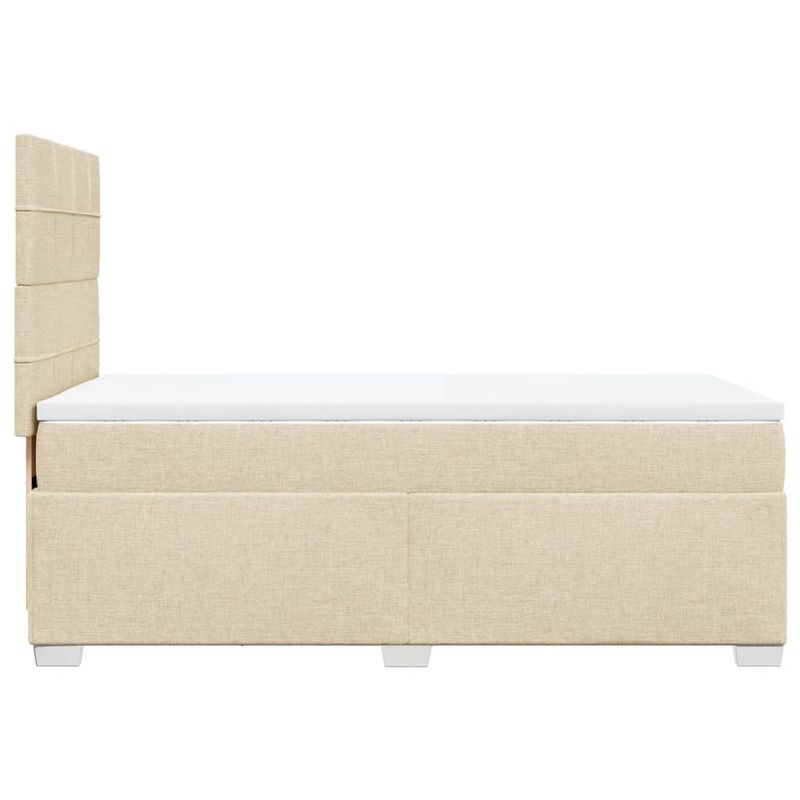 Casa si Gradina - Mobilier - Paturi si accesorii - Paturi - Pat box spring cu saltea, crem, 100x200 cm, textil - Infinity.ro