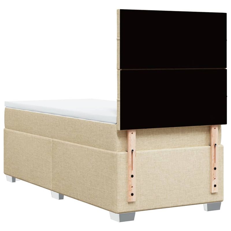 Casa si Gradina - Mobilier - Paturi si accesorii - Paturi - Pat box spring cu saltea, crem, 100x200 cm, textil - Infinity.ro