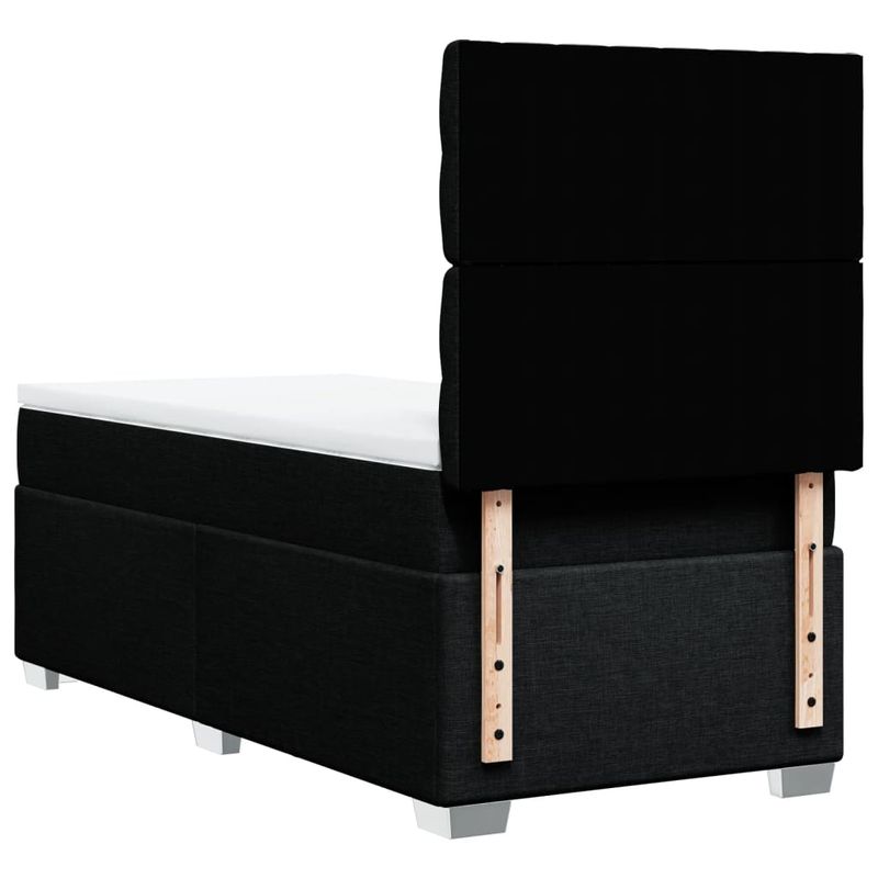 Casa si Gradina - Mobilier - Paturi si accesorii - Paturi - Pat box spring cu saltea, negru, 90x200 cm, textil - Infinity.ro