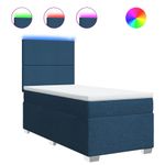 Casa si Gradina - Mobilier - Paturi si accesorii - Paturi - Pat box spring cu saltea, albastru, 90x190 cm, textil - Infinity.ro