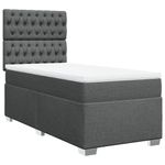 Casa si Gradina - Mobilier - Paturi si accesorii - Paturi - Pat box spring cu saltea, gri inchis, 80x200 cm, textil - Infinity.ro