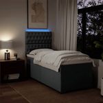 Casa si Gradina - Mobilier - Paturi si accesorii - Paturi - Pat box spring cu saltea, gri inchis, 80x200 cm, textil - Infinity.ro