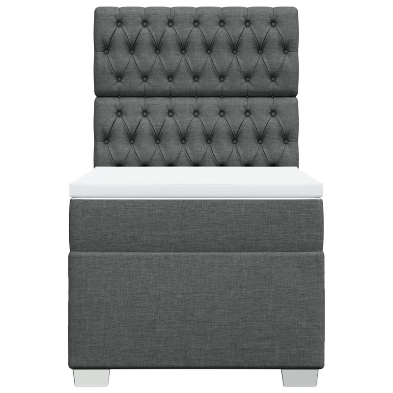 Casa si Gradina - Mobilier - Paturi si accesorii - Paturi - Pat box spring cu saltea, gri inchis, 80x200 cm, textil - Infinity.ro