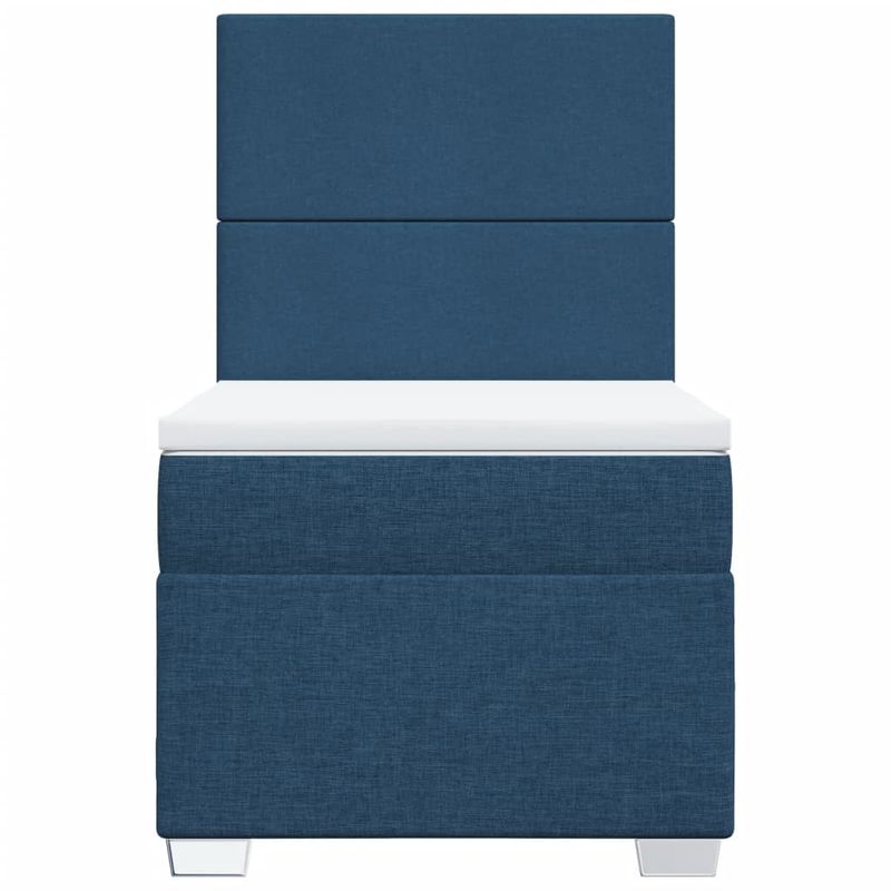 Casa si Gradina - Mobilier - Paturi si accesorii - Paturi - Pat box spring cu saltea, albastru, 90x190 cm, textil - Infinity.ro