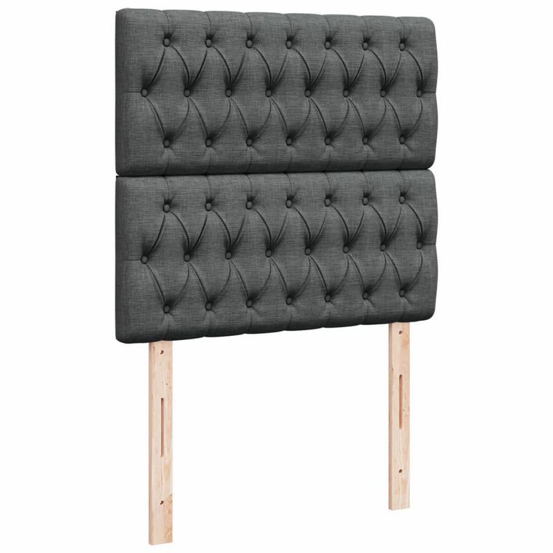Casa si Gradina - Mobilier - Paturi si accesorii - Paturi - Pat box spring cu saltea, gri inchis, 80x200 cm, textil - Infinity.ro