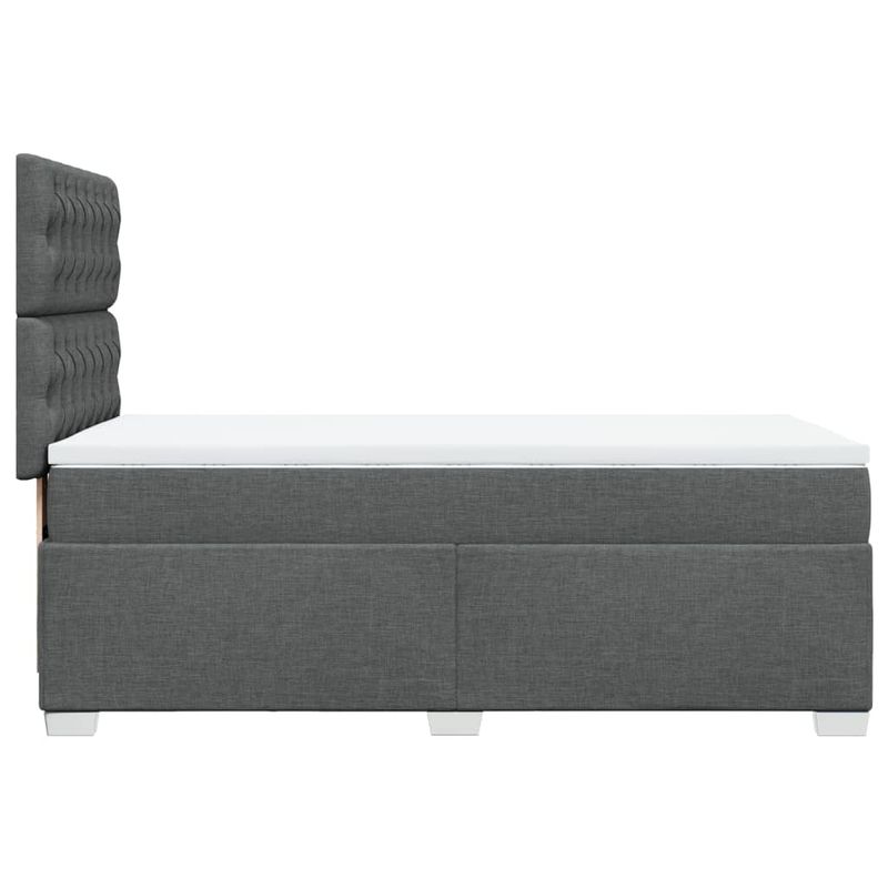 Casa si Gradina - Mobilier - Paturi si accesorii - Paturi - Pat box spring cu saltea, gri inchis, 80x200 cm, textil - Infinity.ro