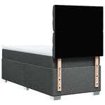 Casa si Gradina - Mobilier - Paturi si accesorii - Paturi - Pat box spring cu saltea, gri inchis, 80x200 cm, textil - Infinity.ro