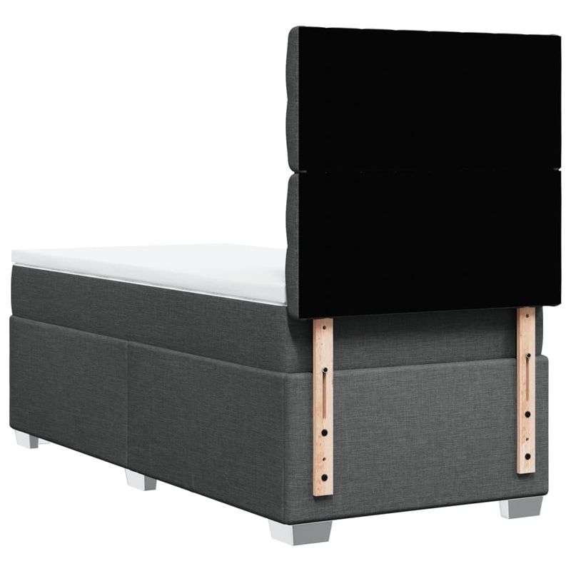 Casa si Gradina - Mobilier - Paturi si accesorii - Paturi - Pat box spring cu saltea, gri inchis, 80x200 cm, textil - Infinity.ro