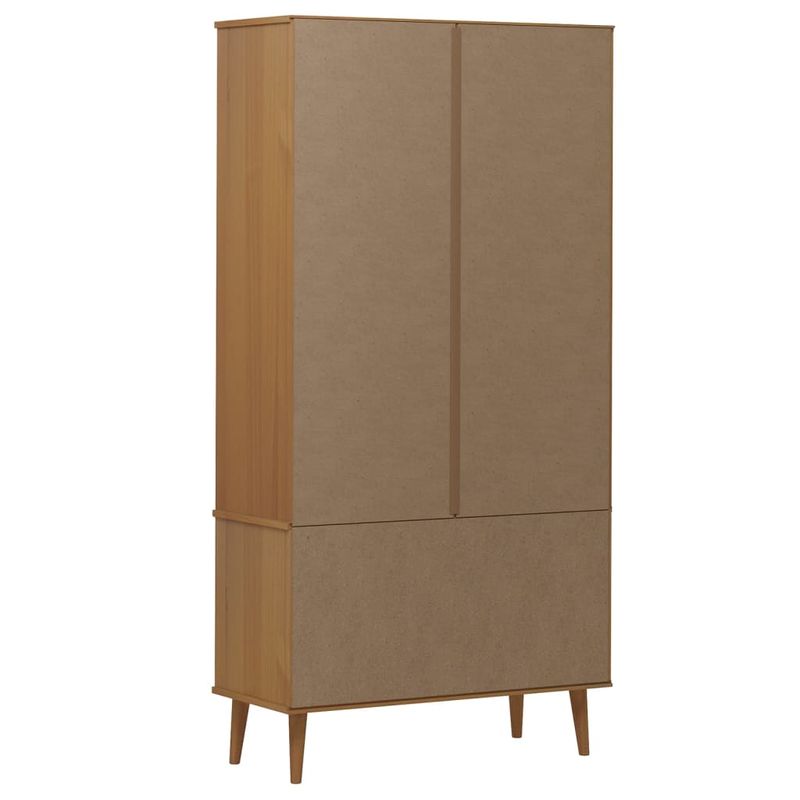 Casa si Gradina - Mobilier - Biblioteci si rafturi - Biblioteci - Dulap cu vitrina, maro, 90x35x175 cm, lemn masiv de pin - Infinity.ro