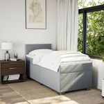 Casa si Gradina - Mobilier - Paturi si accesorii - Paturi - Pat continental cu saltea, gri deschis, 80x200 cm, textil - Infinity.ro