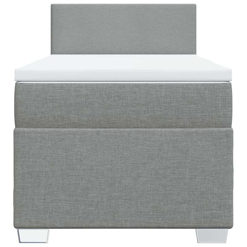 Casa si Gradina - Mobilier - Paturi si accesorii - Paturi - Pat continental cu saltea, gri deschis, 80x200 cm, textil - Infinity.ro