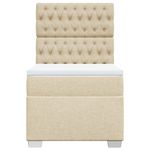Casa si Gradina - Mobilier - Paturi si accesorii - Paturi - Pat box spring cu saltea, crem, 100x200 cm, textil - Infinity.ro