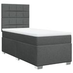 Casa si Gradina - Mobilier - Paturi si accesorii - Paturi - Pat box spring cu saltea, gri inchis, 80x200 cm, textil - Infinity.ro