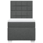 Casa si Gradina - Mobilier - Paturi si accesorii - Paturi - Pat box spring cu saltea, gri inchis, 80x200 cm, textil - Infinity.ro
