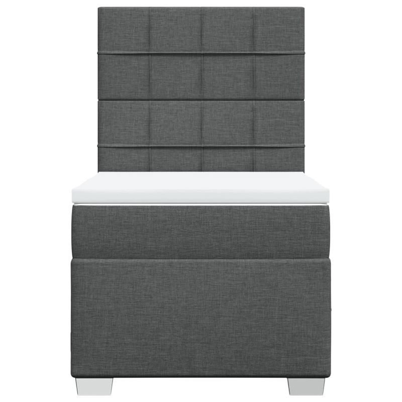 Casa si Gradina - Mobilier - Paturi si accesorii - Paturi - Pat box spring cu saltea, gri inchis, 80x200 cm, textil - Infinity.ro