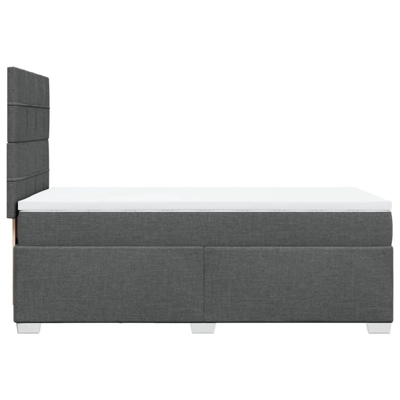 Casa si Gradina - Mobilier - Paturi si accesorii - Paturi - Pat box spring cu saltea, gri inchis, 80x200 cm, textil - Infinity.ro