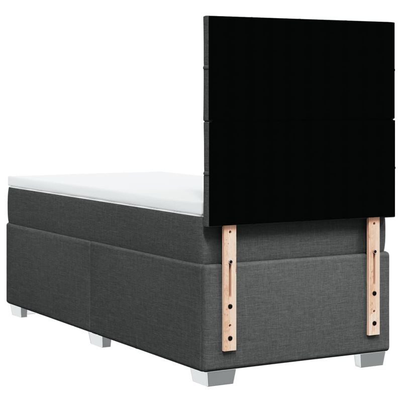Casa si Gradina - Mobilier - Paturi si accesorii - Paturi - Pat box spring cu saltea, gri inchis, 80x200 cm, textil - Infinity.ro