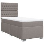 Casa si Gradina - Mobilier - Paturi si accesorii - Paturi - Pat box spring cu saltea, gri taupe, 90x190 cm, textil - Infinity.ro