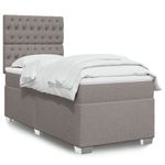Casa si Gradina - Mobilier - Paturi si accesorii - Paturi - Pat box spring cu saltea, gri taupe, 90x190 cm, textil - Infinity.ro