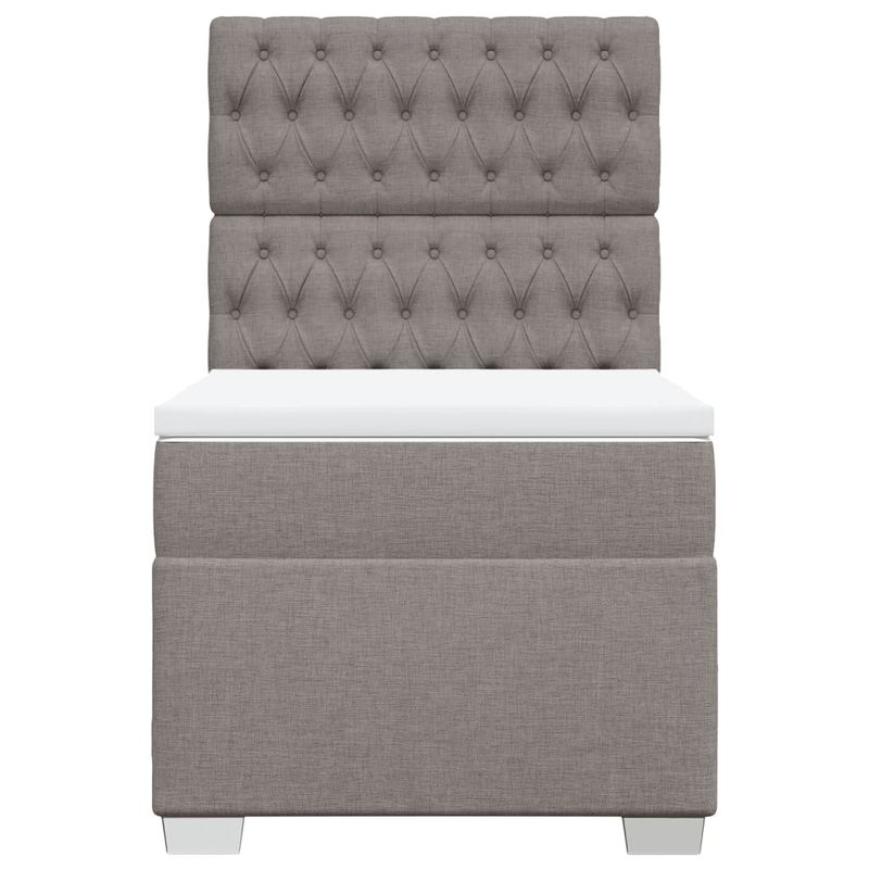 Casa si Gradina - Mobilier - Paturi si accesorii - Paturi - Pat box spring cu saltea, gri taupe, 90x190 cm, textil - Infinity.ro
