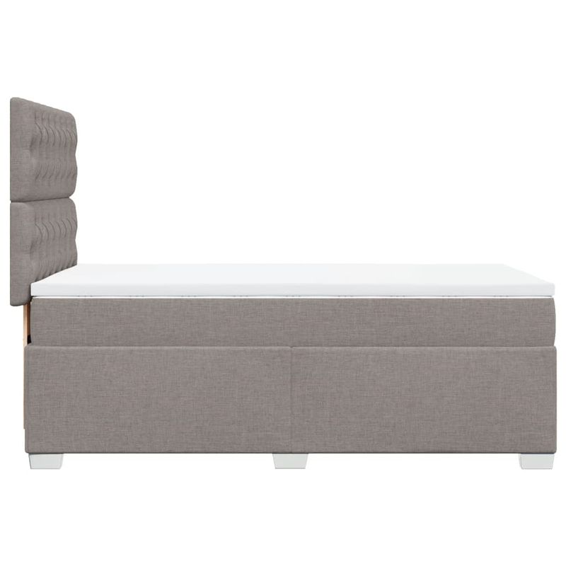 Casa si Gradina - Mobilier - Paturi si accesorii - Paturi - Pat box spring cu saltea, gri taupe, 90x190 cm, textil - Infinity.ro