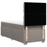Casa si Gradina - Mobilier - Paturi si accesorii - Paturi - Pat box spring cu saltea, gri taupe, 90x190 cm, textil - Infinity.ro