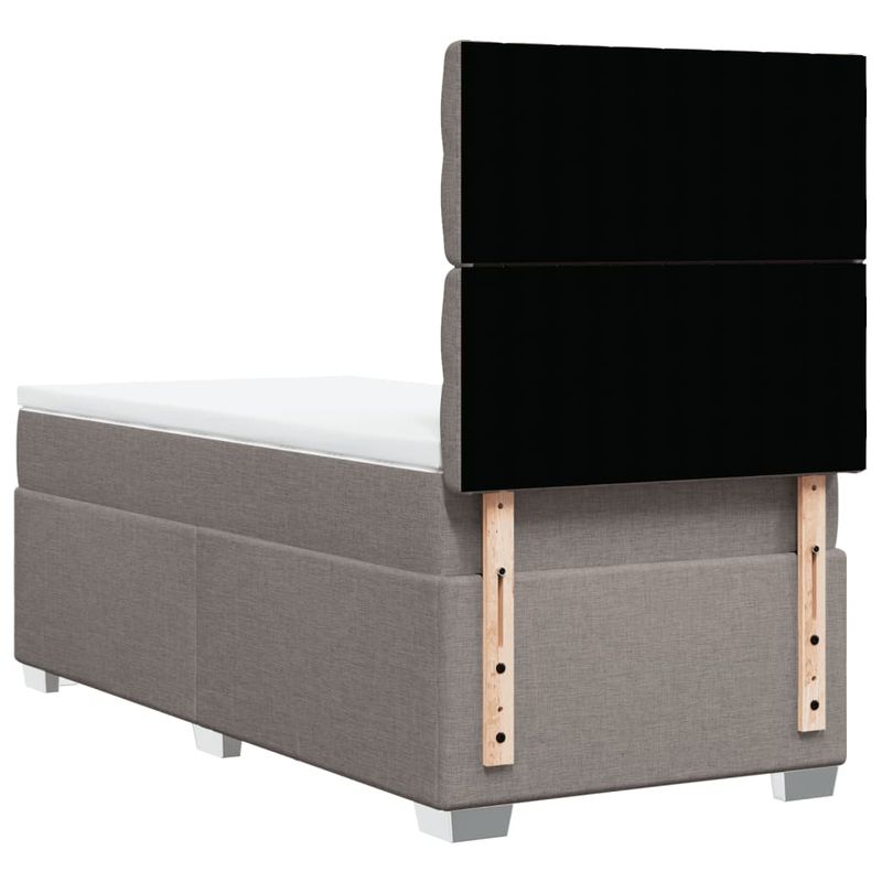 Casa si Gradina - Mobilier - Paturi si accesorii - Paturi - Pat box spring cu saltea, gri taupe, 90x190 cm, textil - Infinity.ro