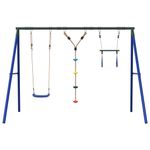 Jucarii, Copii si Bebe - Jucarii si jocuri - Jucarii de exterior - Spatii de joaca si accesorii - Set leagan de exterior, cu leagan, trapez și scara, albastru, model scaun leagăn + trapez + leagăn disc - Infinity.ro