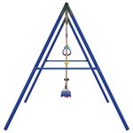 Jucarii, Copii si Bebe - Jucarii si jocuri - Jucarii de exterior - Spatii de joaca si accesorii - Set leagan de exterior, cu leagan, trapez și scara, albastru, model scaun leagăn + trapez + leagăn disc - Infinity.ro