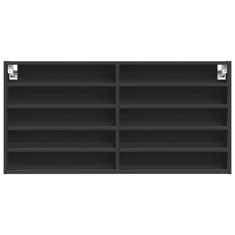 Casa si Gradina - Mobilier - Biblioteci si rafturi - Rafturi - Dulap cu vitrina, negru, 100x8,5x58 cm, lemn prelucrat - Infinity.ro