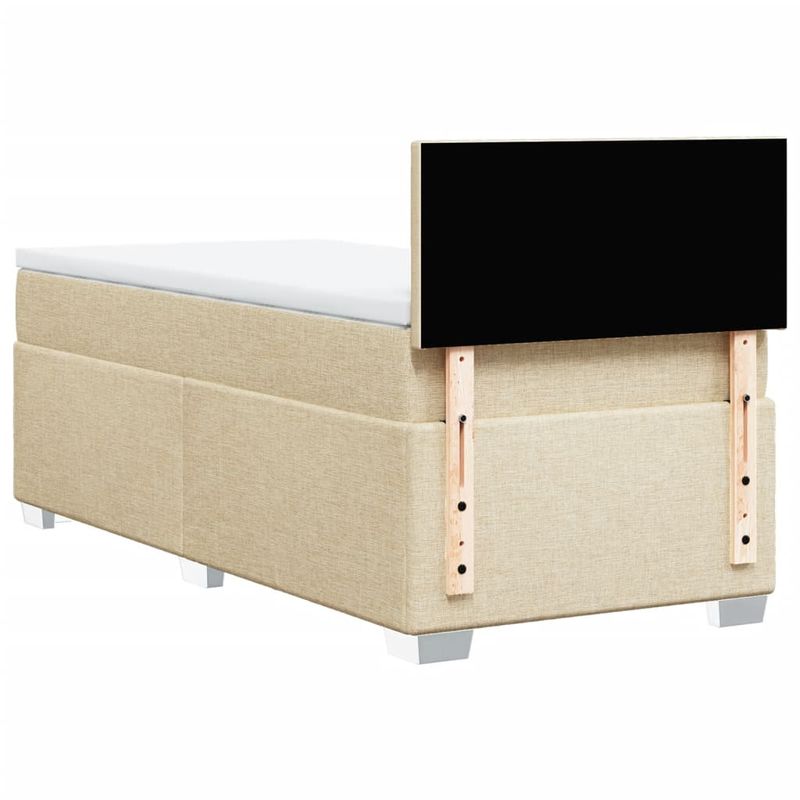Casa si Gradina - Mobilier - Paturi si accesorii - Paturi - Pat box spring cu saltea, crem, 90x200 cm, textil - Infinity.ro