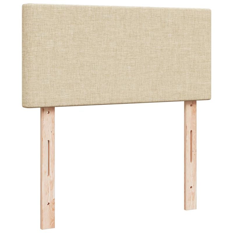 Casa si Gradina - Mobilier - Paturi si accesorii - Paturi - Pat box spring cu saltea, crem, 90x200 cm, textil - Infinity.ro