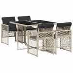 Casa si Gradina - Gradina si terasa - Mobilier exterior - Seturi mobila gradina - Set mobilier de gradina cu perne, 5 piese gri deschis poliratan - Infinity.ro