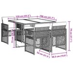 Casa si Gradina - Gradina si terasa - Mobilier exterior - Seturi mobila gradina - Set mobilier de gradina cu perne, 5 piese gri deschis poliratan - Infinity.ro